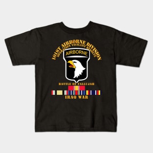 101st Airborne Div  w Iraq Svc - Fallujah Kids T-Shirt